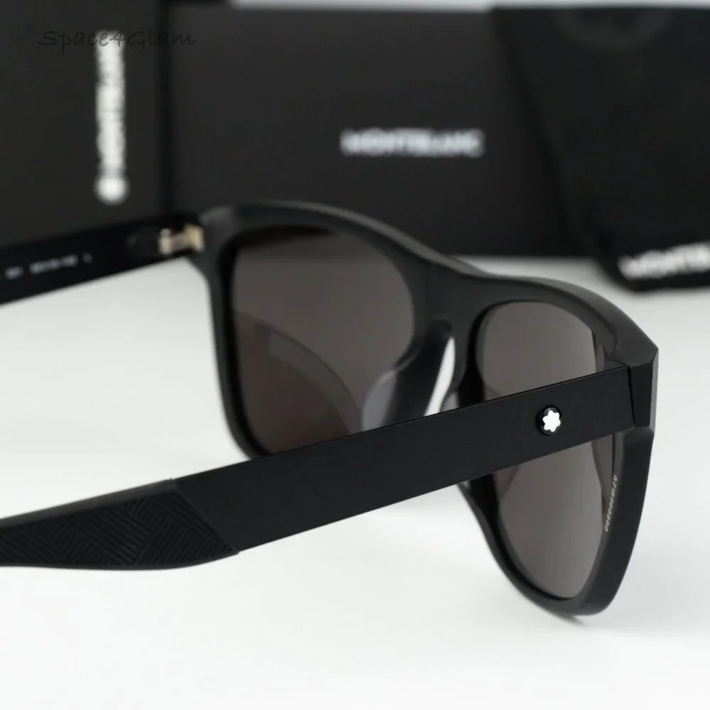 Montblanc Men Sunglasses Matte Black Grey Square MB0298S 001 BRAND NEW